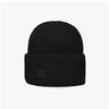 Acne Studio C40270 Black Face Logo Small Patch Beanie
