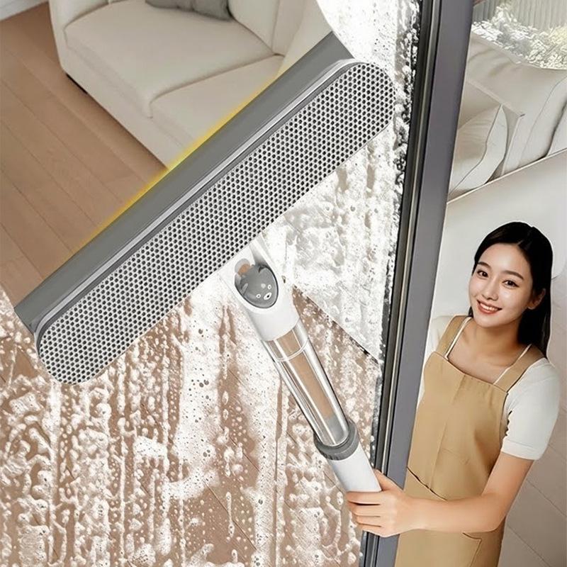 Retractable Window Cleaning Tool: Sprayable Glass Wiper & Dirt Scraper