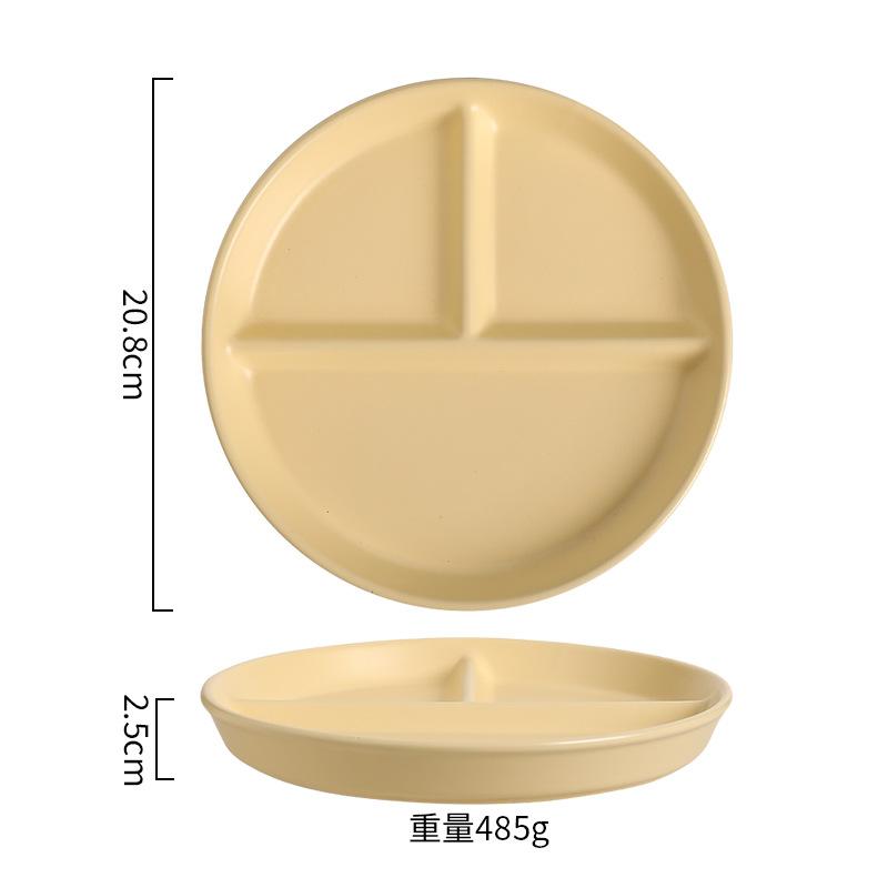 For One Person Ceramic Grid Plate Snack  Internet Celebrity Ins Children's Baby  Onion Ginger Garlic Multi-part Tray