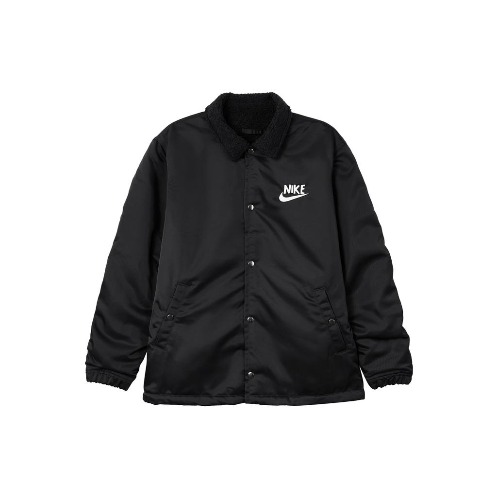 Nike Solid Logo Print Polo Jacket Men Jackets Black DQ4192-010
