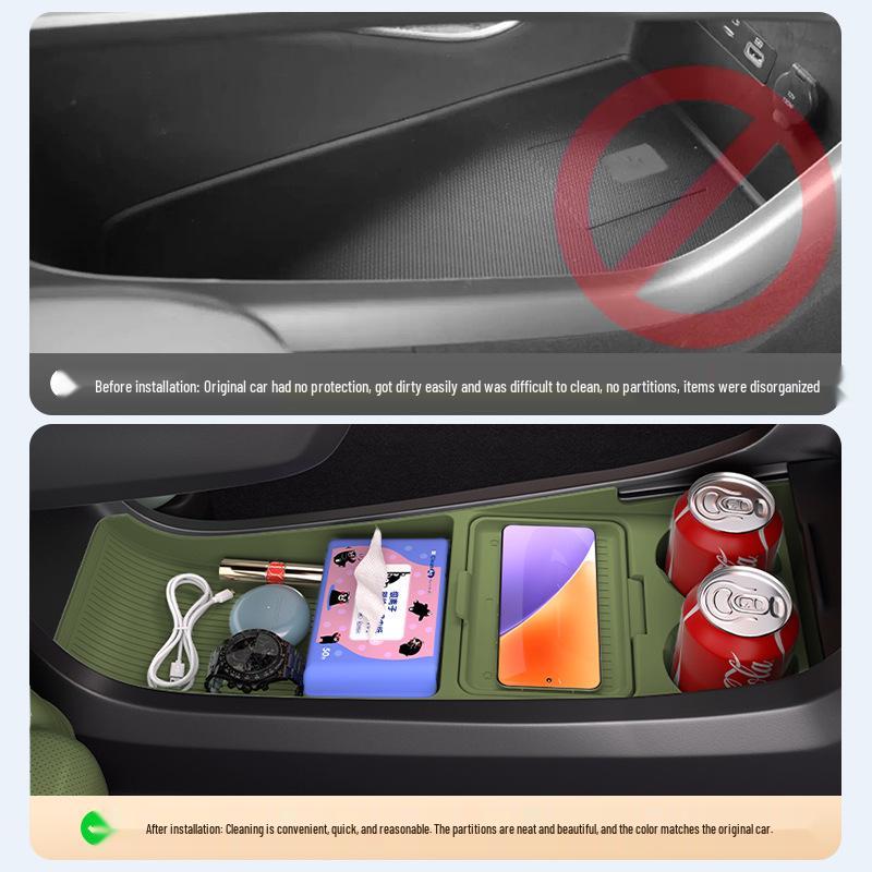 Fits 25 Nano 06 Models: Center Console Storage Box & Glasses Holder Car Accessories.