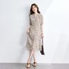Srcr Women's V-Neck Floral Mulberry Silk Midi Dress