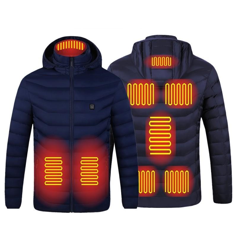 Anti-cold Warm Electric Jacket Solid Color Hooded Outdoor Warm Coat