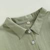 Baumwolle Casual Kinder Kinder Shirts Kleinkind Baby Mädchen Jungen Sommer Tops Kurzarm Revers Kragen Einfarbig Button Down Shirts