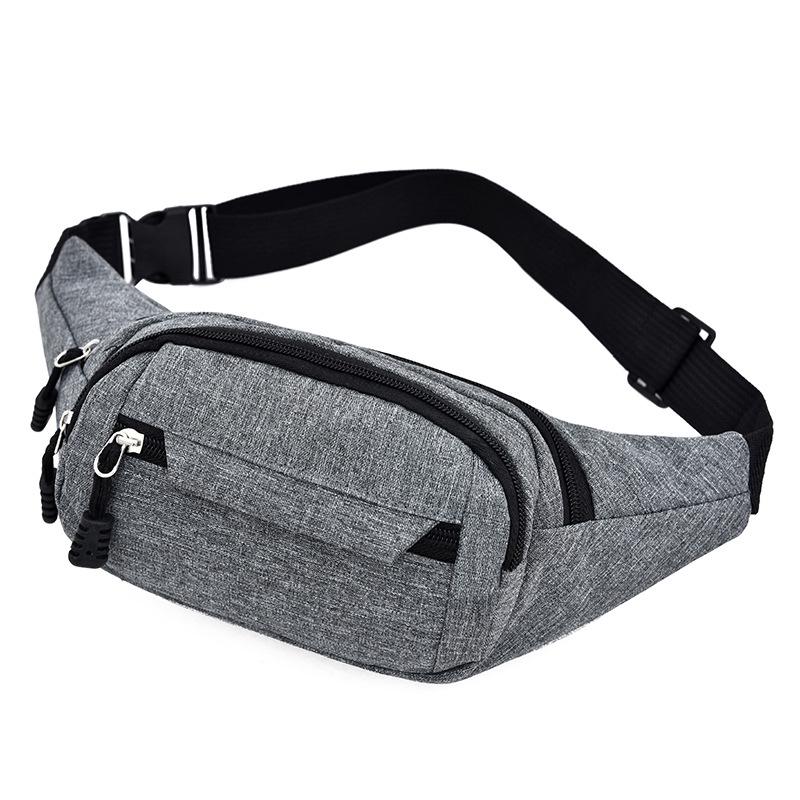 black canvas fanny pack