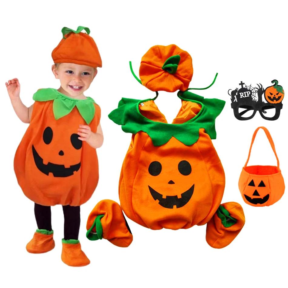 Boy Girls Pumpkin Halloween Vestidos Party Costume Children Romper Infant Kids Jumpsuit Carnival Party Cosplay Children Clothes