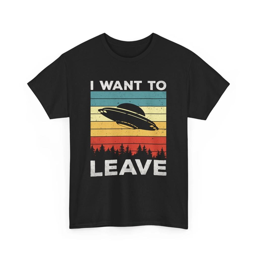 Cosmic Space Graphic Tee | Alien UFO T-Shirt | I Want To Leave Shirt