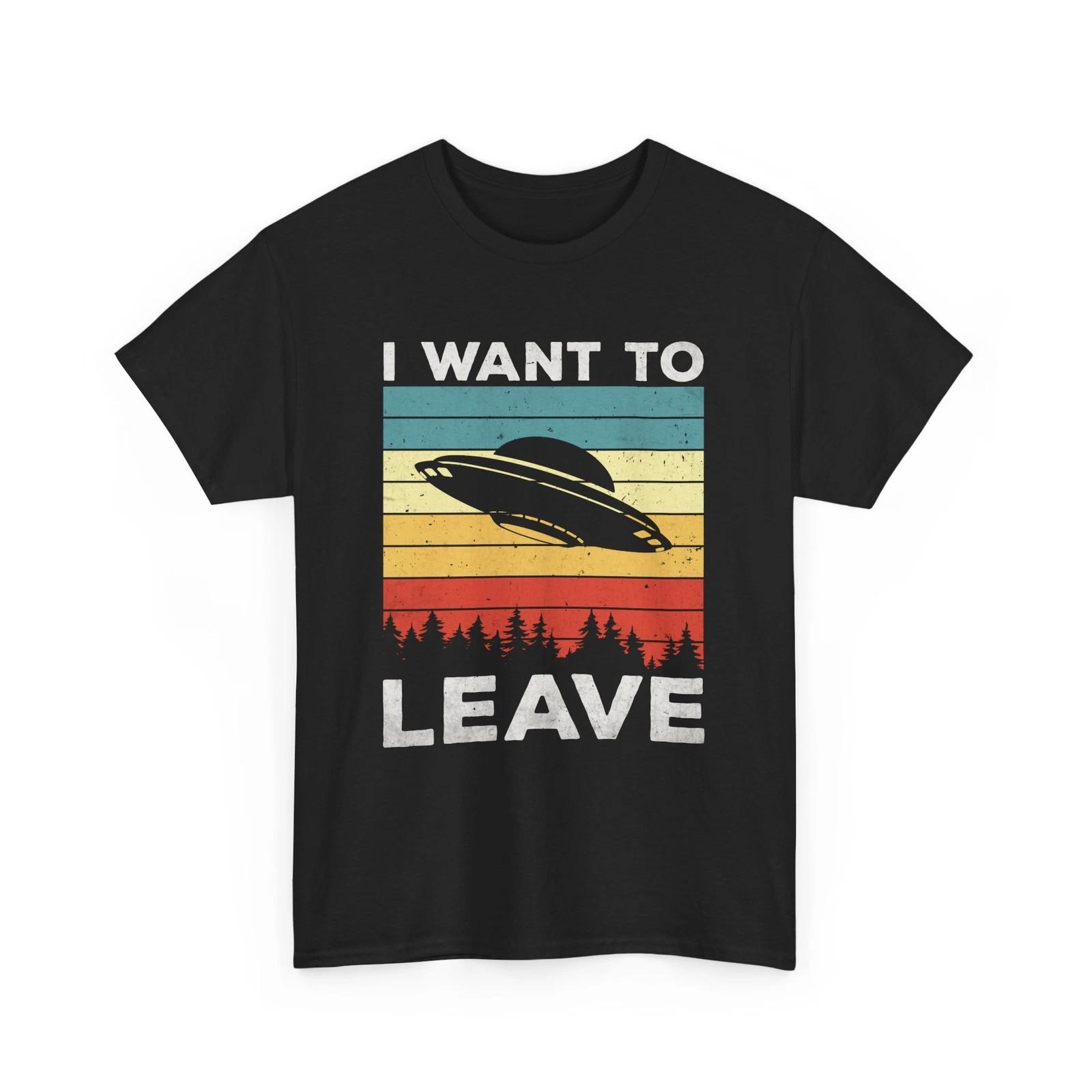 Cosmic Space Graphic Tee | Alien UFO T-Shirt | I want to leave Shirt S