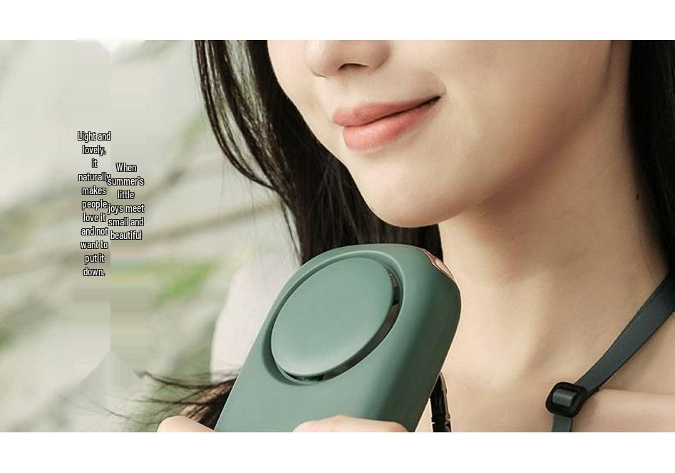 Ultra-Portable Neck-Hanging Mini Fan with Strong Wind for Summer Cooling