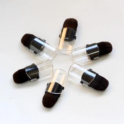 Mini perie telescopică pentru fard de obraz portabil de călătorie, pensule moi pentru pudră pentru fond de ten, cu capac, instrumente cosmetice