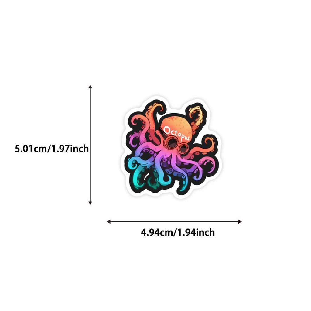 50PCS Cartoon Animal & Rainbow Skeleton Stickers for Laptops, Journals, and Water Bottles
