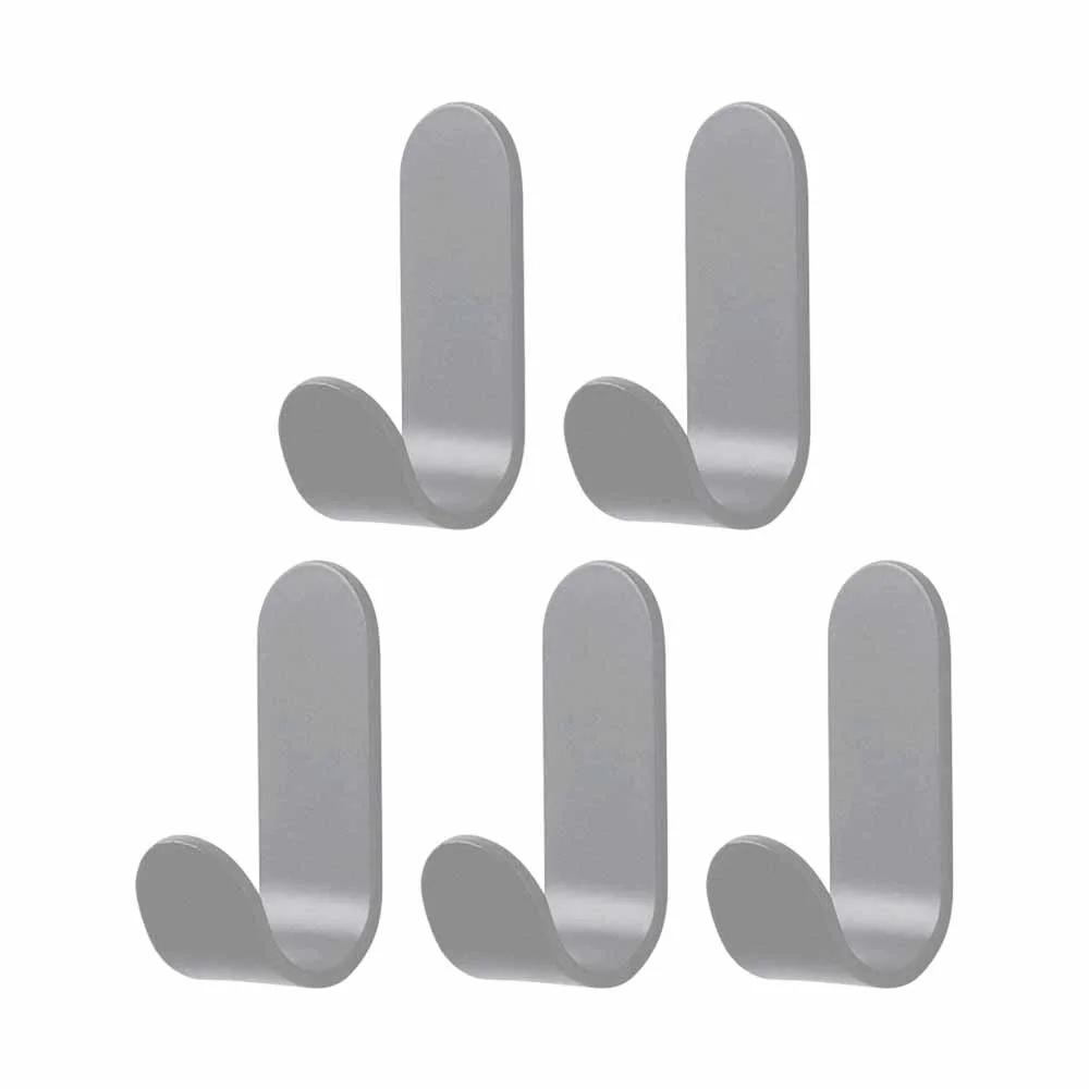 5Pcs Strong Adhesive Self Adhesive Hook Non Perforated Load-bearing Wall Wall Mounted Hook Self Adhesive J-shaped Design