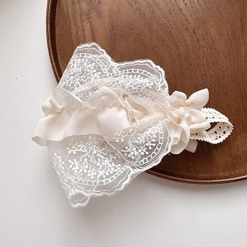 1 Piece Newborn Frence Style Lace Girl Headband Retro Mesh Gauze Embroidery Floral Infant Baby Headwear Photographyr Props