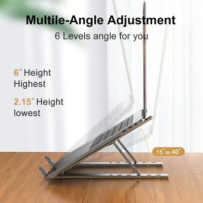 For Aluminum Alloy Laptop Holder Stand Adjustable Foldable Portable for Notebook Computer Bracket Lifting Cooling Holder Non-slip