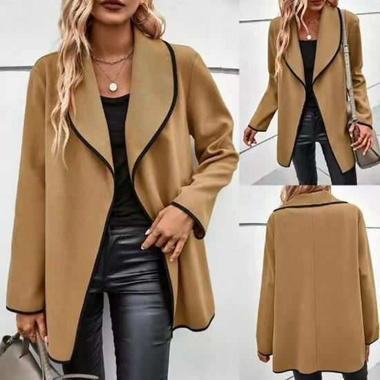 

2025 Autumn/Winter Korean Style Women s Double-Sided Wool Coat - Mid-Length, Elegant, Versatile Outerwear Extra Large хакі