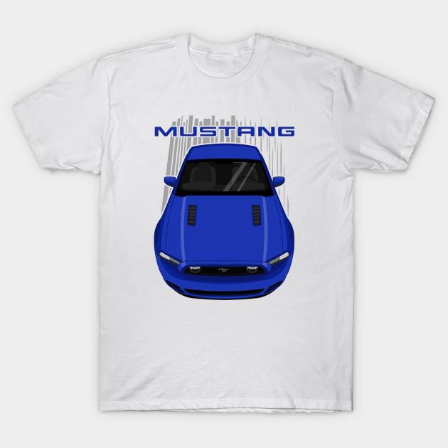 

Men Black Print T-shirt Mustang Gt 2013 To 2014 - Blue No-Cut Transfer Paper Print Cotton Tshirt M