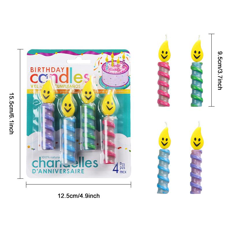 

Cute Smiley Birthday Cake Art Candle Wedding Party Decorative Candles Cake Cupcake Topper Party Supplies Cake Decorating