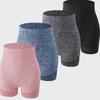 4 Pairs Yoga Shorts for Women, Multicolor, Comfort Stretch, Athletic Training, Breathable Quick-Dry, Assorted Colors