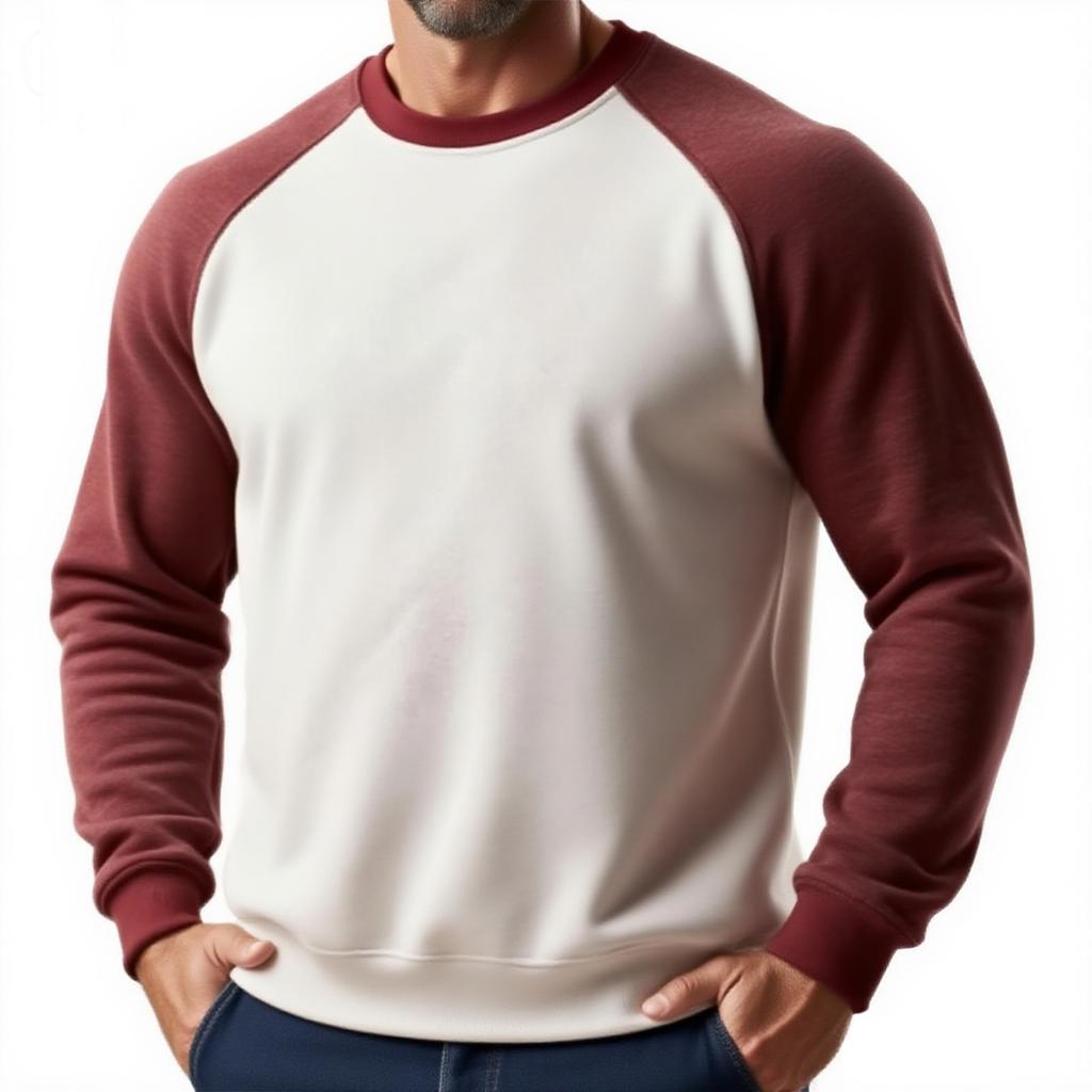 Men's Christmas Raglan Crewneck Fleece Sweatshirt