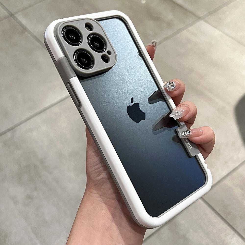 

Frame Liquid Silicone Bumper Case For iPhone 17 15 11 12 13 14 Pro Max Plus Contrast Color Soft Border Shockproof Cover For iPhone 15