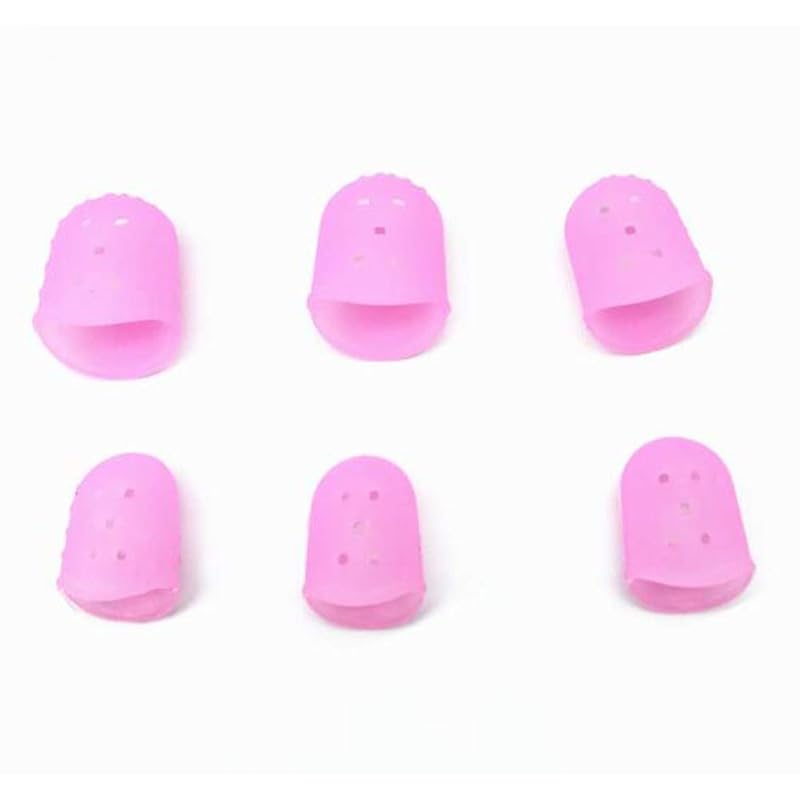 HJ Finger Cot Guitar Silicon Finger Sleeve Fingertip Protection Stringed Instruments For Practice (S, 10pcs)