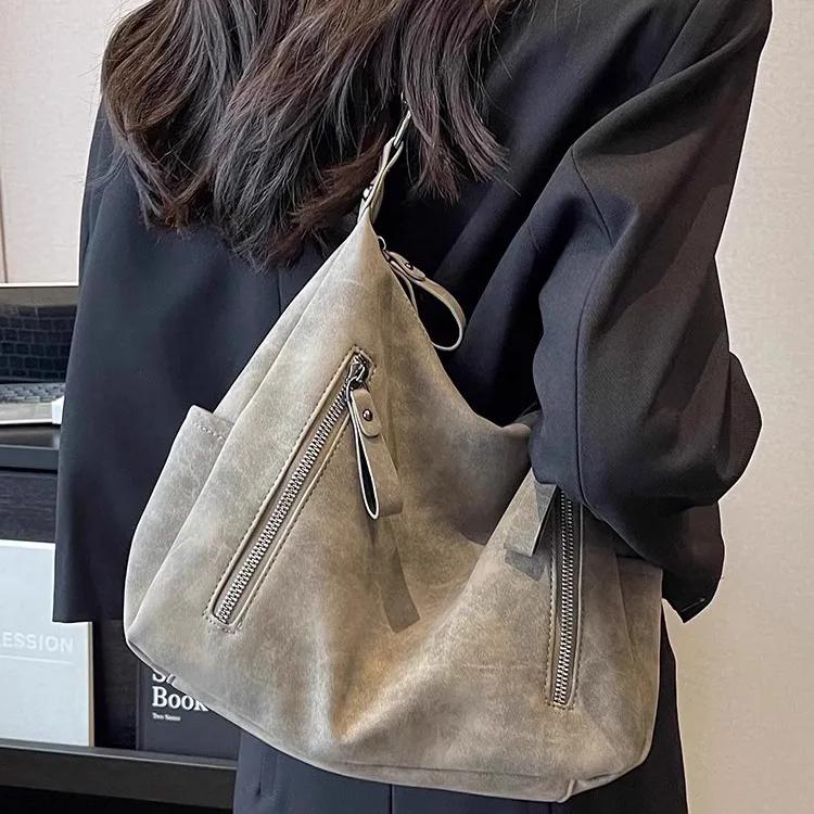 WTEMPO Faux Leather Women’s Top-Handle Bags Large Capacity Travel Handbags Crossbody Bags Brand Design Shopping Totes Single Shoulder Bags