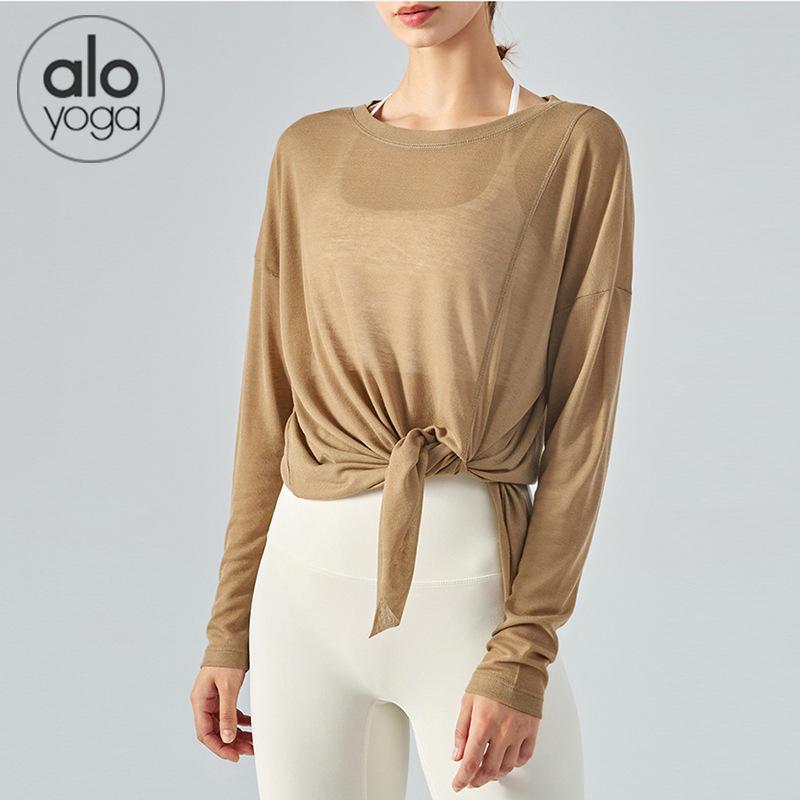 Dámské rychleschnoucí rozdělené tričko na jógu - Dlouhý rukáv, lehké, ležérní tričko