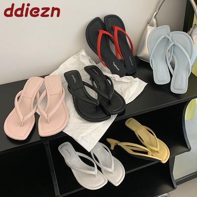 Mode Mode Flache Damen Dünner Absatz Hausschuhe Pantoletten Sandalen Schuhe Sommer Strand Damen Niedriger Absatz Hausschuhe Damen Zehentrenner Pumps