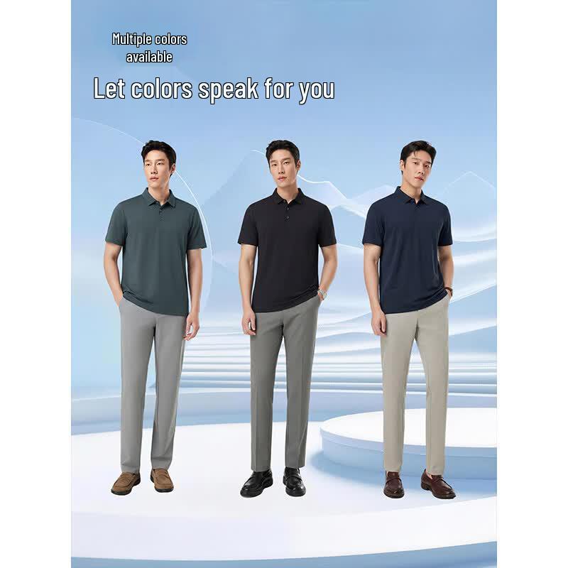 YOUNGOR Men's Comfort Short Sleeve Polo Shirt