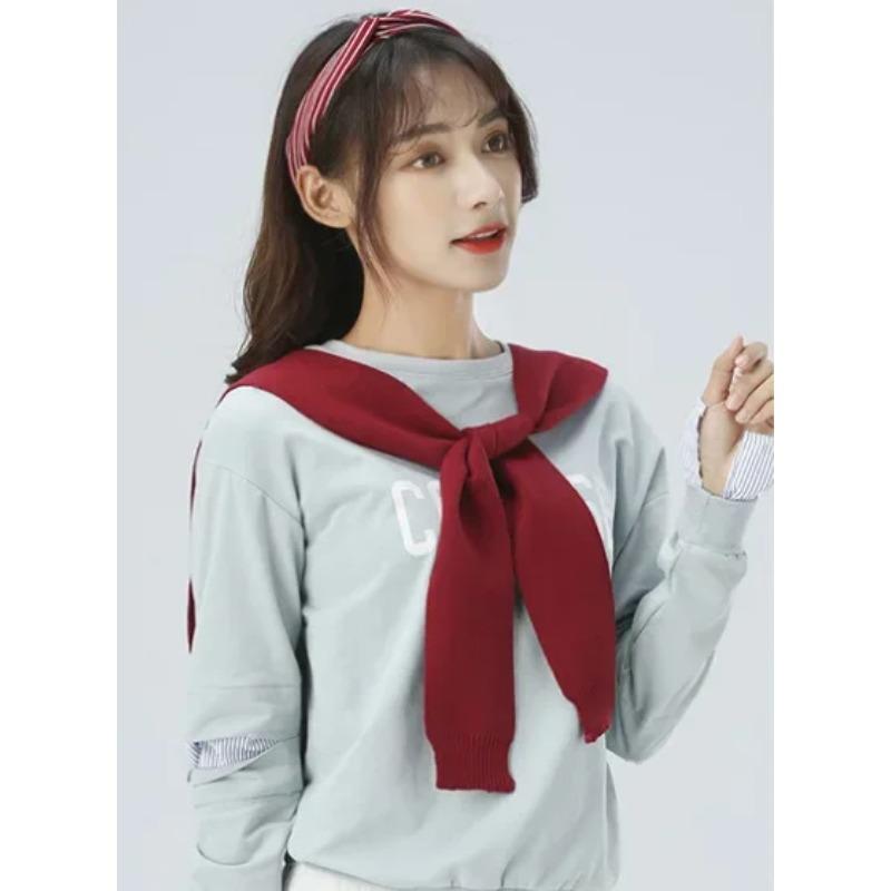 

Женский полосатый фальшивый воротник для женщин однотонные съемные воротники съемная шаль свитер ложные воротники накидка на плечи с рукавами