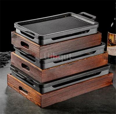 Smokeless Portable BBQ Grill Korean Japanese Barbecue Grill Charcoal BBQ Oven Alcohol Stove Household Non-stick Korean Bbq Table