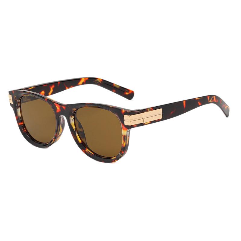 European and American retro metal leg sunglasses fashion square anti-ultraviolet sunglasses men's and women's high-end glasses