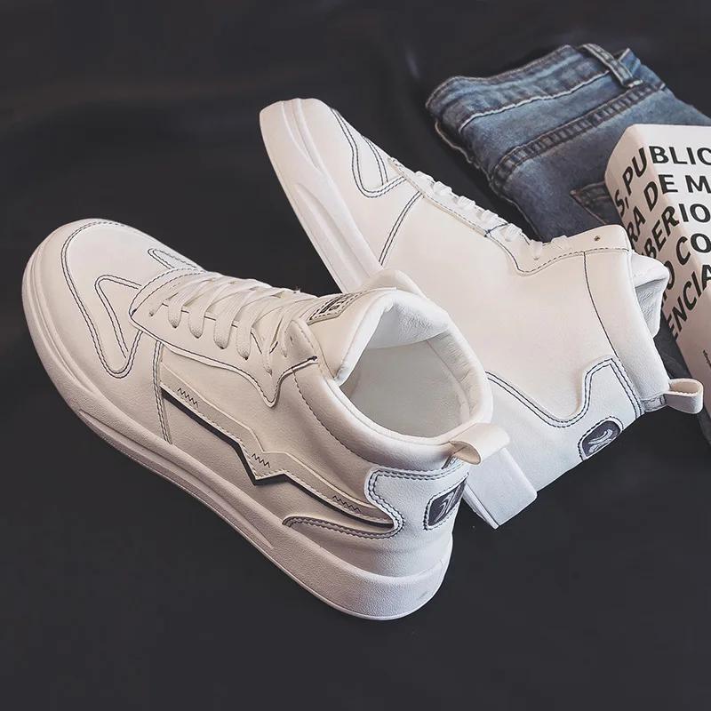 Mens Luxury Shoes Men Designer Sneakers Fashion High-top Baskerball White Trainers Skatebaord Leather Casual Shoes for Man
