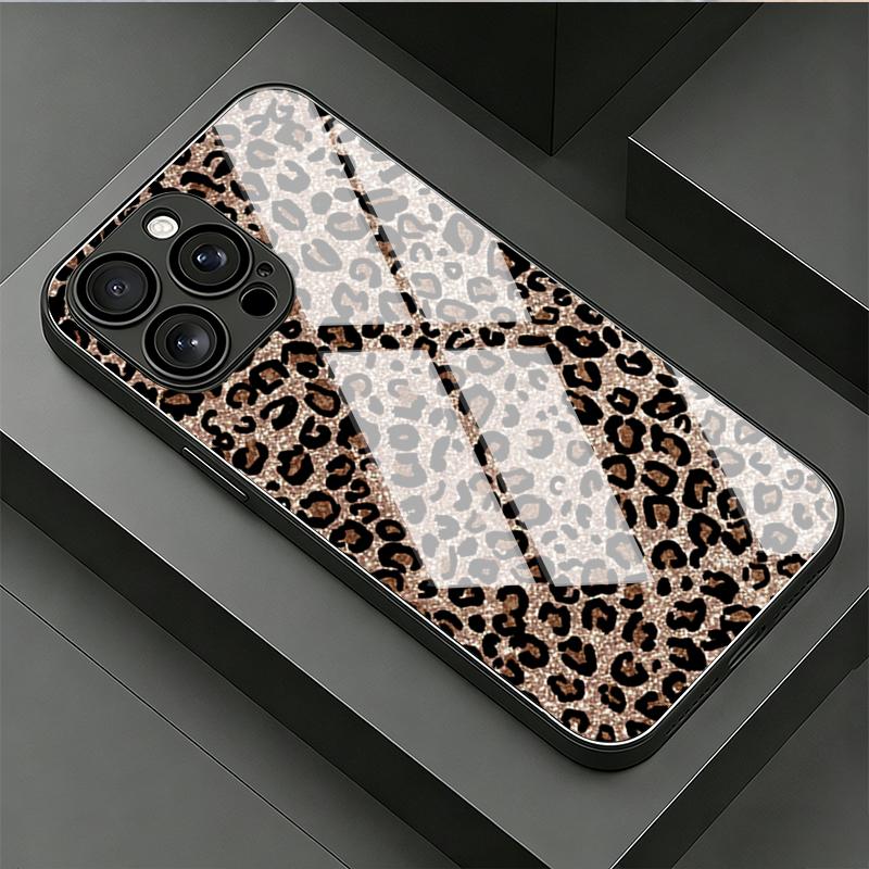 Full Screen Leopard Print Tempered Glass Phone Case For Samsung Galaxy S26 Ultra S24 Plus S25 Ultra 5G S23 FE Lens Protect Cover