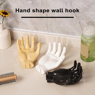 2Pcs Hook Hand Shape Hook Wall Mount Soap Holder Easy Installation Punch-free Storage Hanging Hook for Home Bathroom