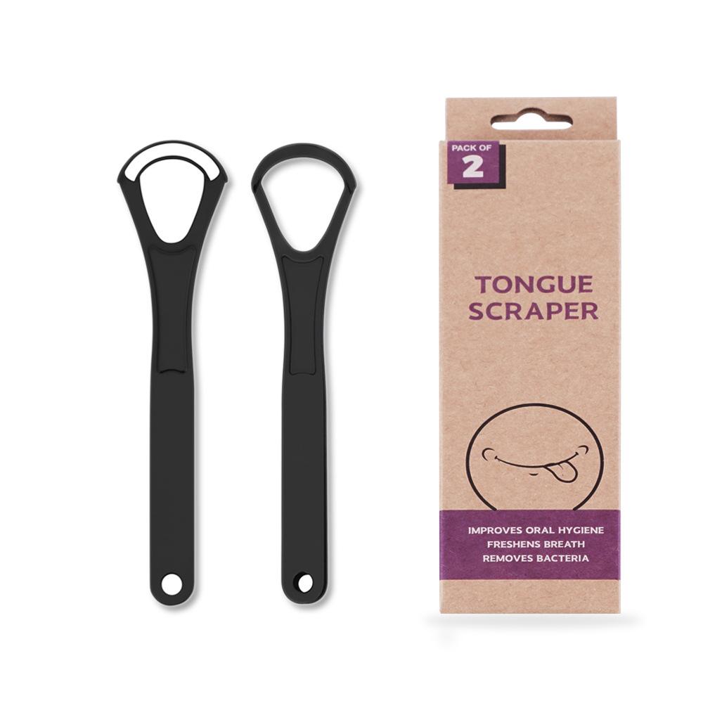2 Pcs/Box Stainless Steel Tongue Scraper Tongue Plate For Removing Bad Breath Tongue Coating Cleaner Brush Oral Care Tool