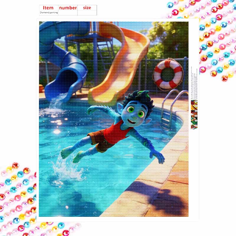 Disney DIY diamond painting 5d full diamond cross stitch Ian Lightfoot pool dive living room bedroom decorative painting