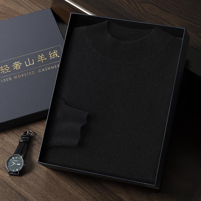 Seamless Men's Cashmere Half-Neck Sweater for Autumn/Winter - Versatile Knitwear