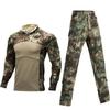 Men Women Tactical Camo Long Sleeve Shirt Pants Set Outdoor Hiking Camping Breathable Cotton Loose Fit