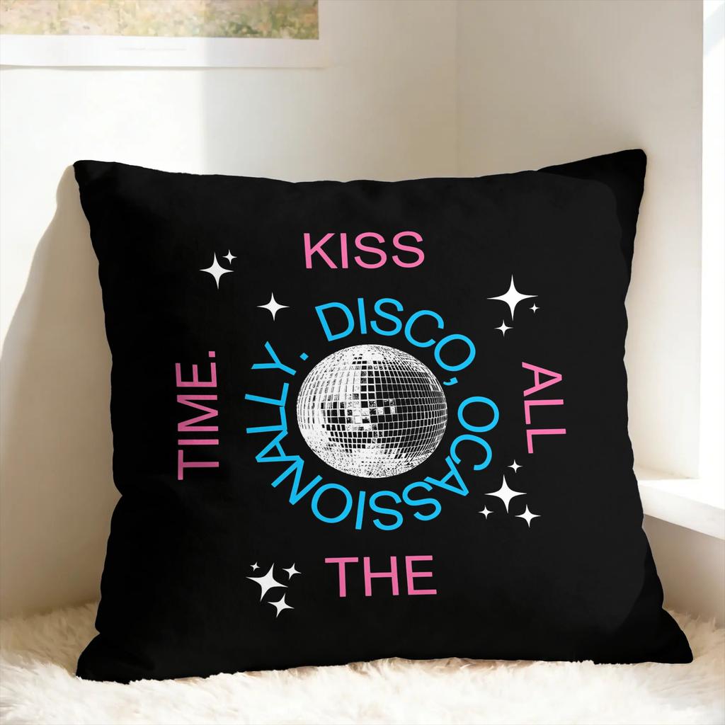 Singer H-Harrys S-Styles Kiss Al the Time Pillow Case Comfy Pillow Cover For Sofa Couch Bed Living Room Retro Trendy Pillowcase