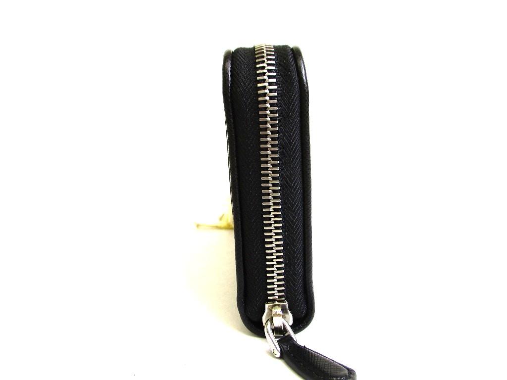 Authentic PRADA Black Nylon Leather Silver H/W Round Zip Long Wallet #b280 Open box