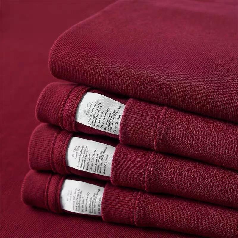 Camiseta de Hombre de Color Sólido con Cuello Redondo, Estilo Americano, Corte Holgado, Manga Corta, Ropa de Verano