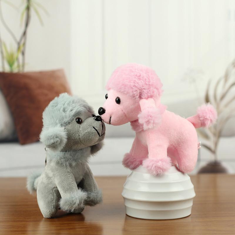 Cute Poodle Plush Toy Tiny Dog Bag Charm Lovely Puppy Plush Short Fur Stuffed Doll