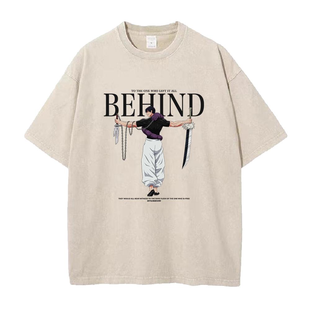 Fushiguro Toji Jujutsu Kaisen Washed T Shirt Manga Tshirt Men Women Streetwear Tshirt Short Sleeve Cotton Loose Tee Clothing