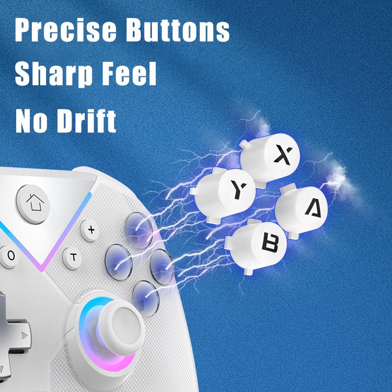 Wireless PC Gaming Controller, with Rgb Led Light Compatible for Nintendo Switch/Mobile Phone/Android Gamepad Joystick