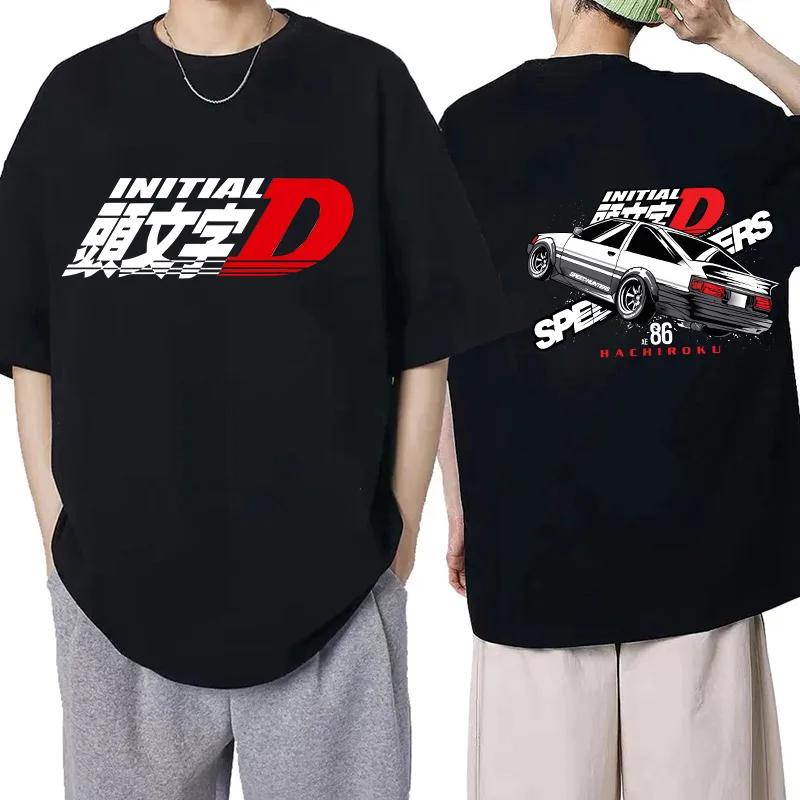 Japanese Anime Graphic Tee Shirt Cartoon Redsuns Gothic Tops Initial D EU Size TShirt Men AE86 Funny Harajuku Manga Tshirt Male