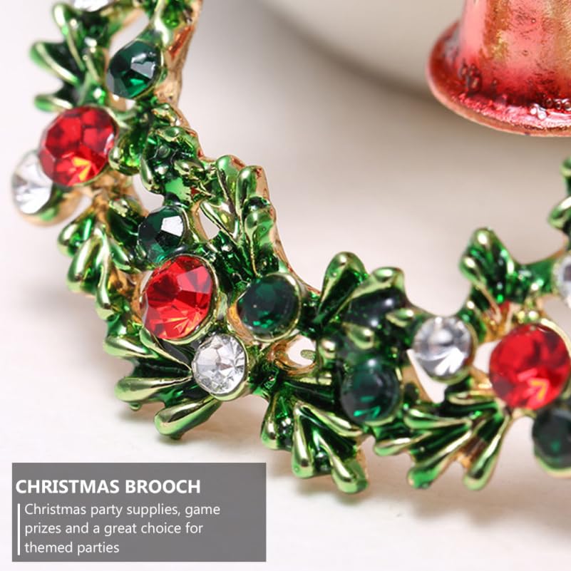 POPETPOP Christmas Brooch Set of 6, Rhinestone and Alloy Decor, Party Accessories