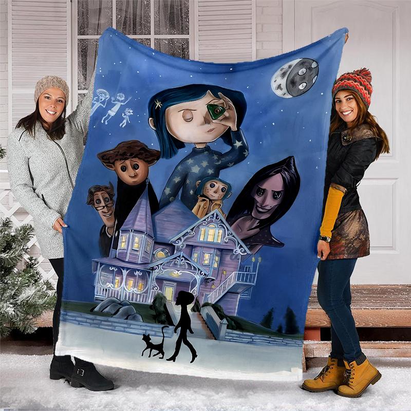 Coraline printed throw blanket—soft,warm;versatile blanket for all seasons—perfect as &air-conditioning throw,nap blanket