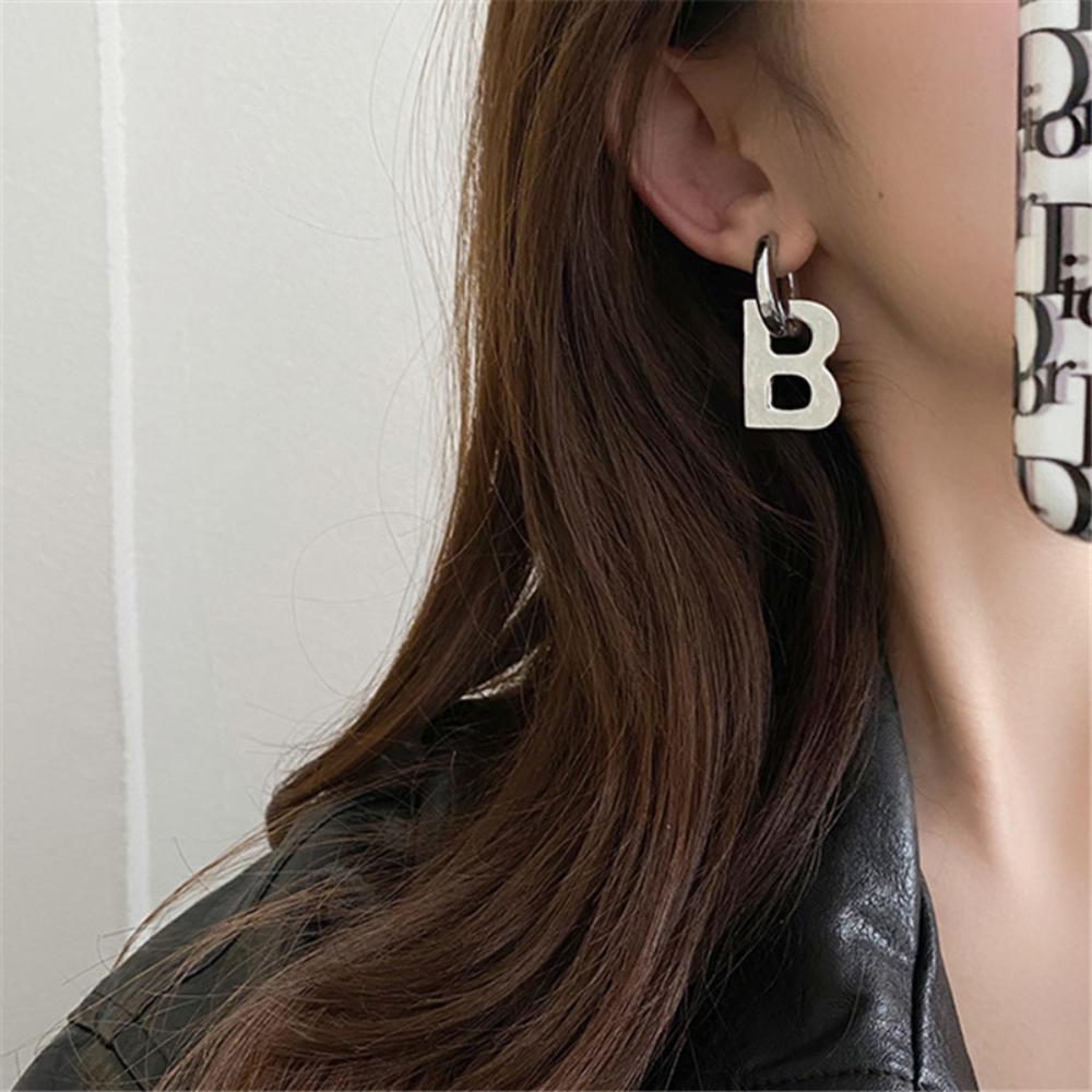 New Fashion Charm Letter B Drop Dangle Earrings for Women Personality Korean Minimalist Gold Hoop Earring Jewelry Gift