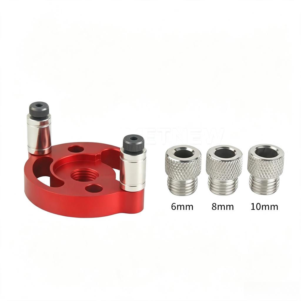 Woodworking Hole Locator Aluminum Alloy Single Hole Drilling Positioner Drill Sleeve Guide for Wood Doweling Joint Carpentry